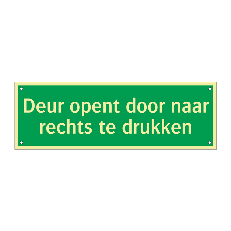 Deur opent door naar rechts te drukken