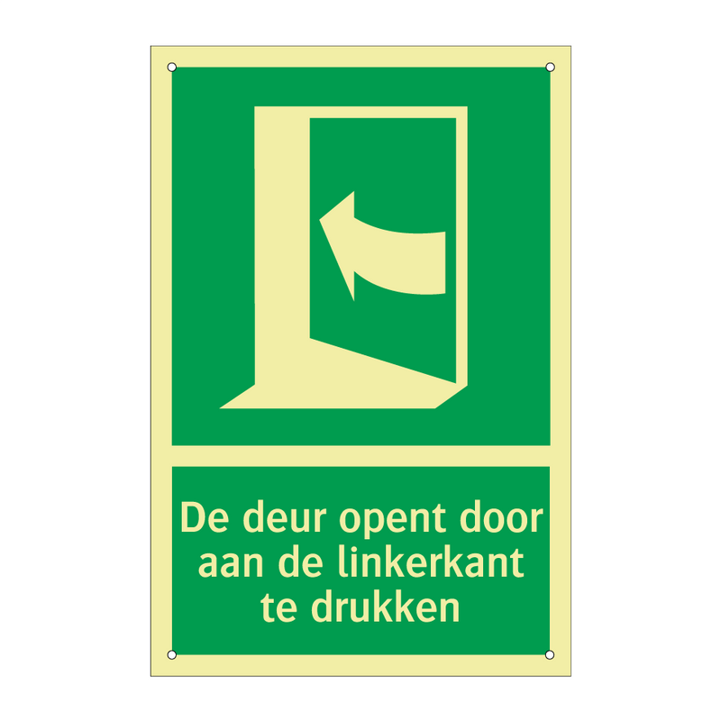 De deur opent door aan de linkerkant te drukken & De deur opent door aan de linkerkant te drukken