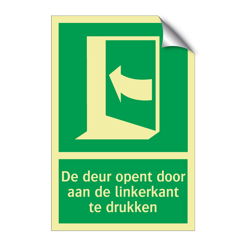 De deur opent door aan de linkerkant te drukken & De deur opent door aan de linkerkant te drukken