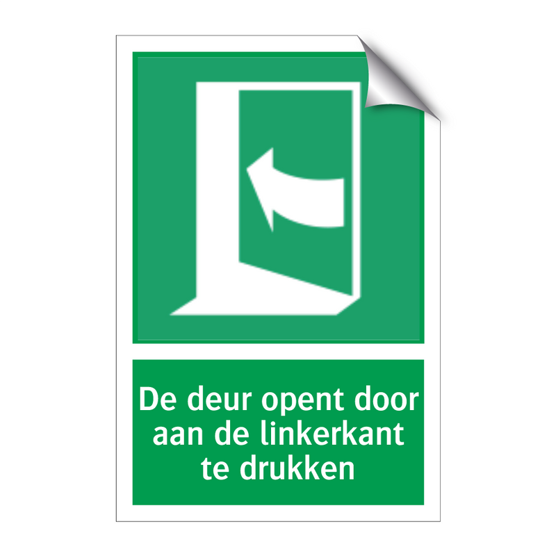 De deur opent door aan de linkerkant te drukken & De deur opent door aan de linkerkant te drukken