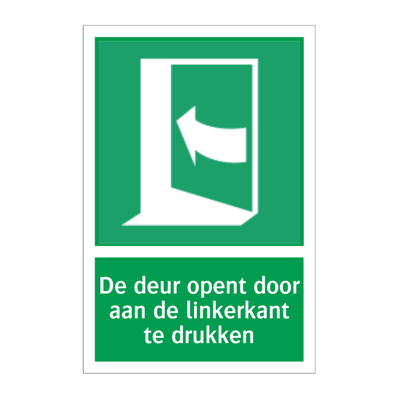 De deur opent door aan de linkerkant te drukken & De deur opent door aan de linkerkant te drukken