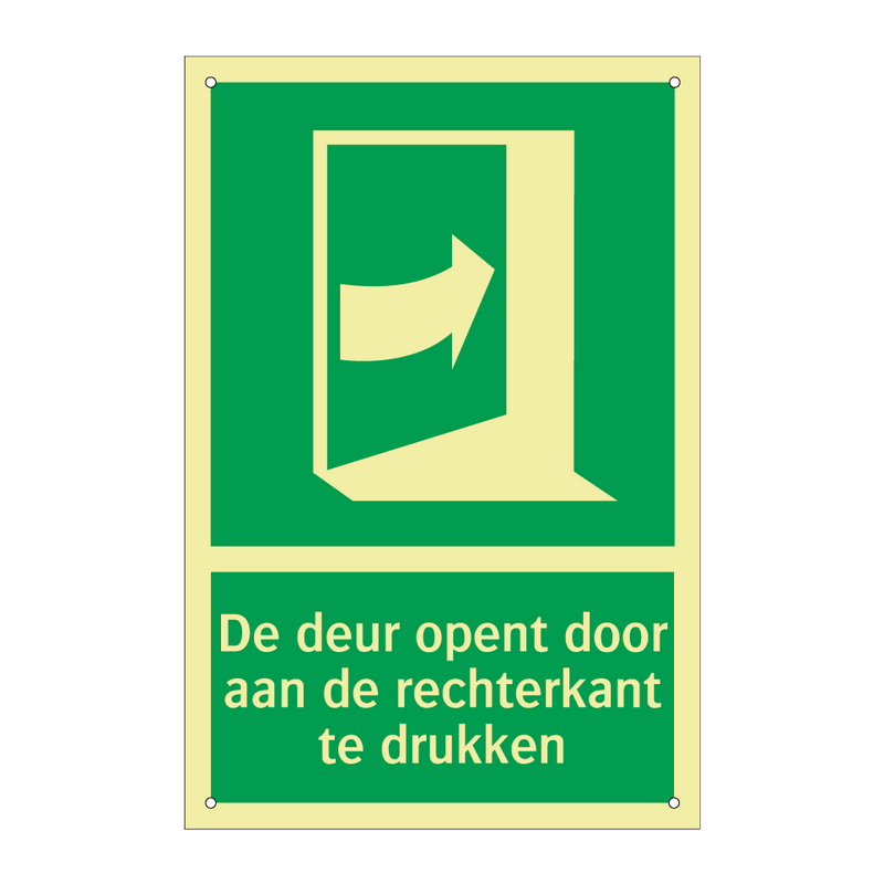 De deur opent door aan de rechterkant te drukken & De deur opent door aan de rechterkant te drukken