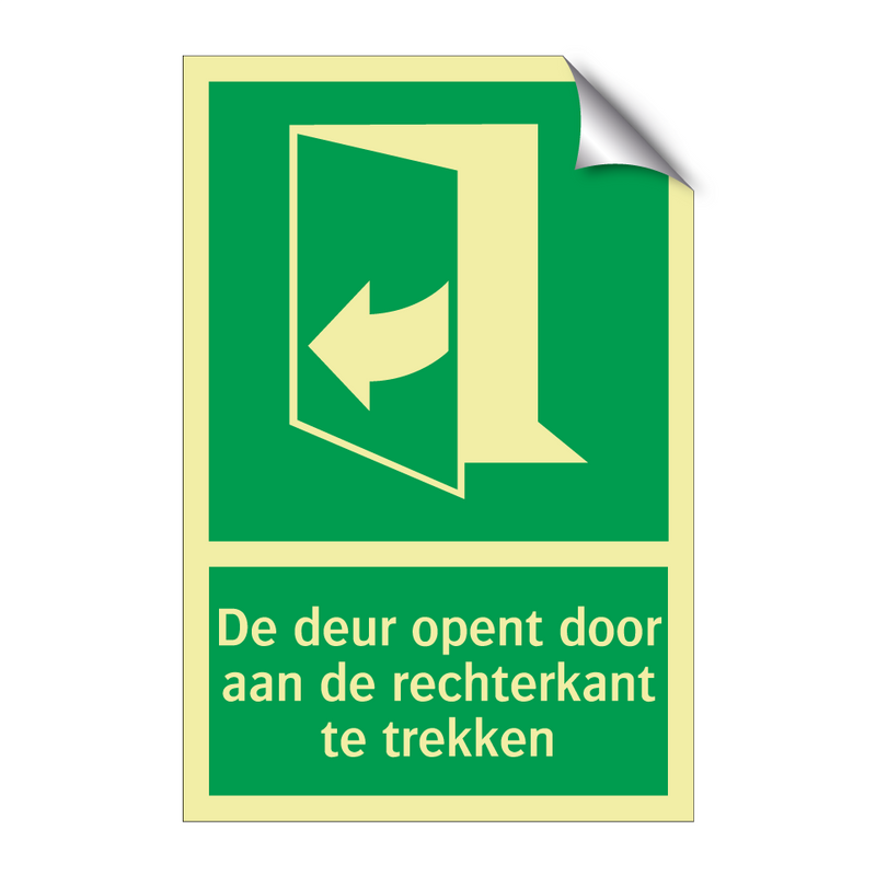 De deur opent door aan de rechterkant te trekken & De deur opent door aan de rechterkant te trekken