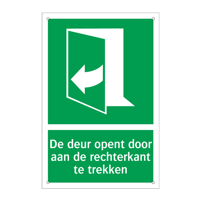 De deur opent door aan de rechterkant te trekken & De deur opent door aan de rechterkant te trekken