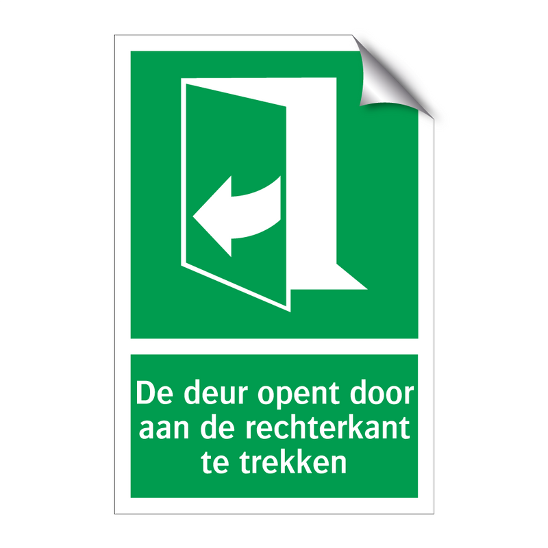 De deur opent door aan de rechterkant te trekken & De deur opent door aan de rechterkant te trekken