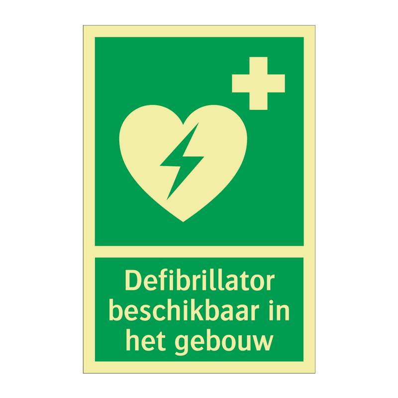 Defibrillator beschikbaar in het gebouw & Defibrillator beschikbaar in het gebouw