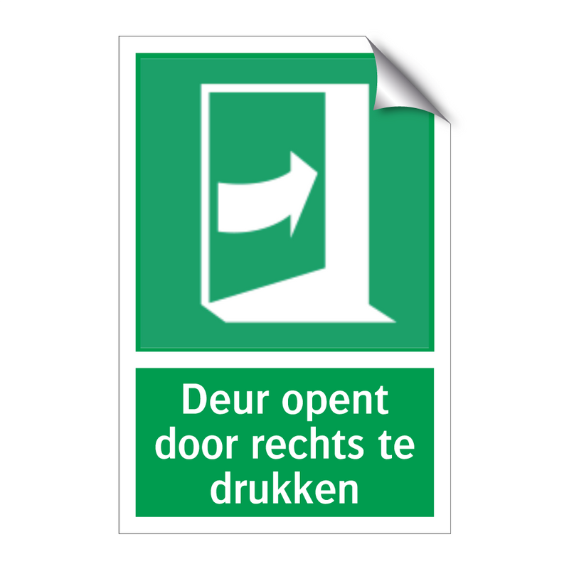 Deur opent door rechts te drukken & Deur opent door rechts te drukken