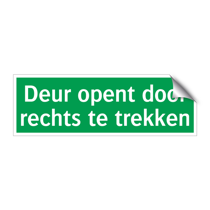 Deur opent door rechts te trekken