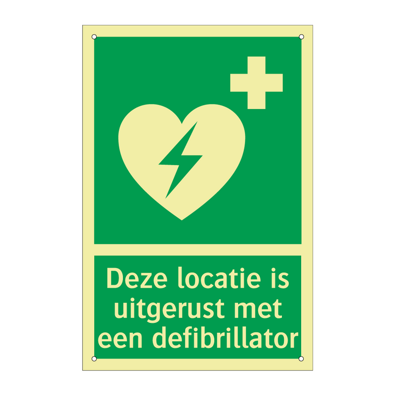 Deze locatie is uitgerust met een defibrillator & Deze locatie is uitgerust met een defibrillator