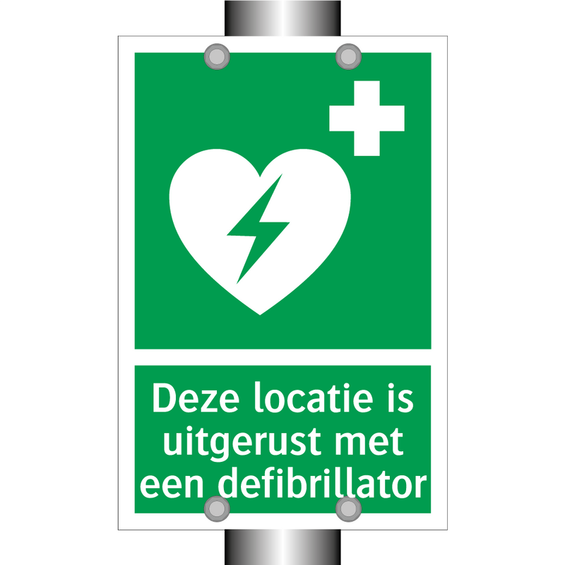 Deze locatie is uitgerust met een defibrillator & Deze locatie is uitgerust met een defibrillator