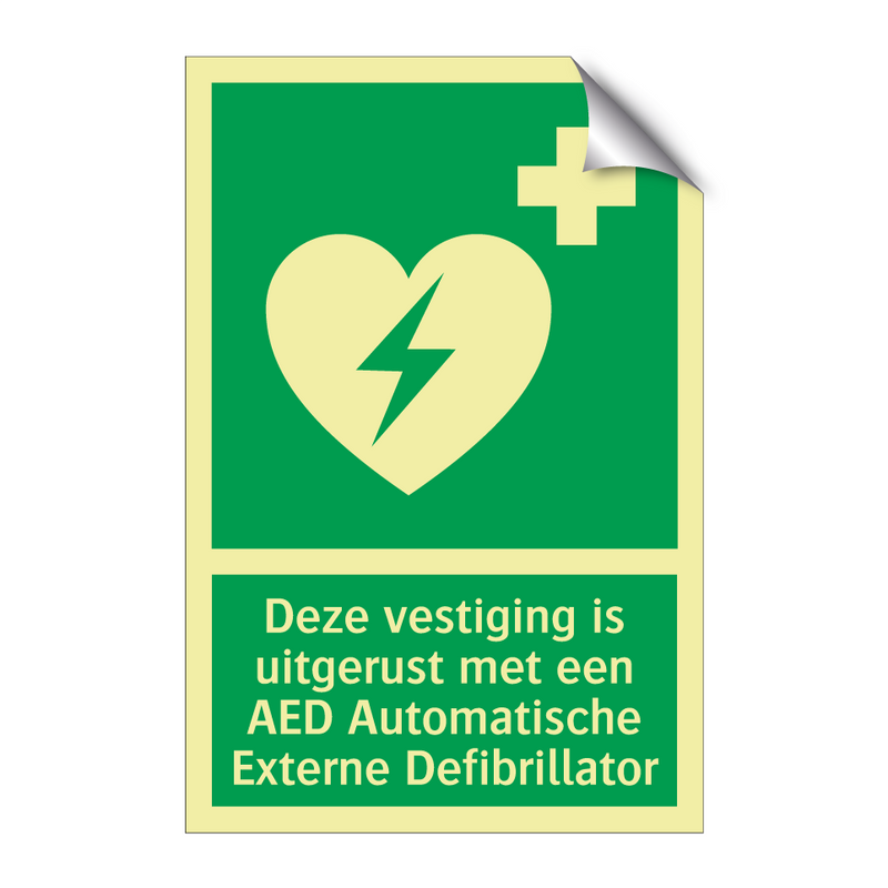 Deze vestiging is uitgerust met een AED Automatische Externe Defibrillator