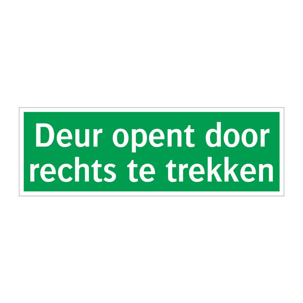 Deur opent door rechts te trekken