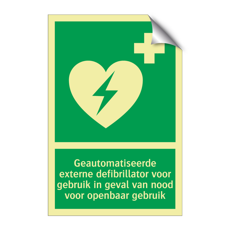 Geautomatiseerde externe defibrillator voor gebruik in geval van nood voor openbaar gebruik