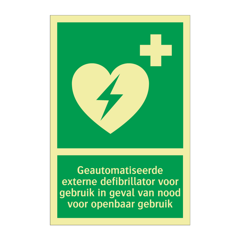 Geautomatiseerde externe defibrillator voor gebruik in geval van nood voor openbaar gebruik