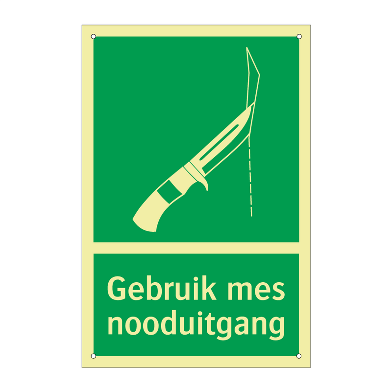 Gebruik mes nooduitgang & Gebruik mes nooduitgang & Gebruik mes nooduitgang