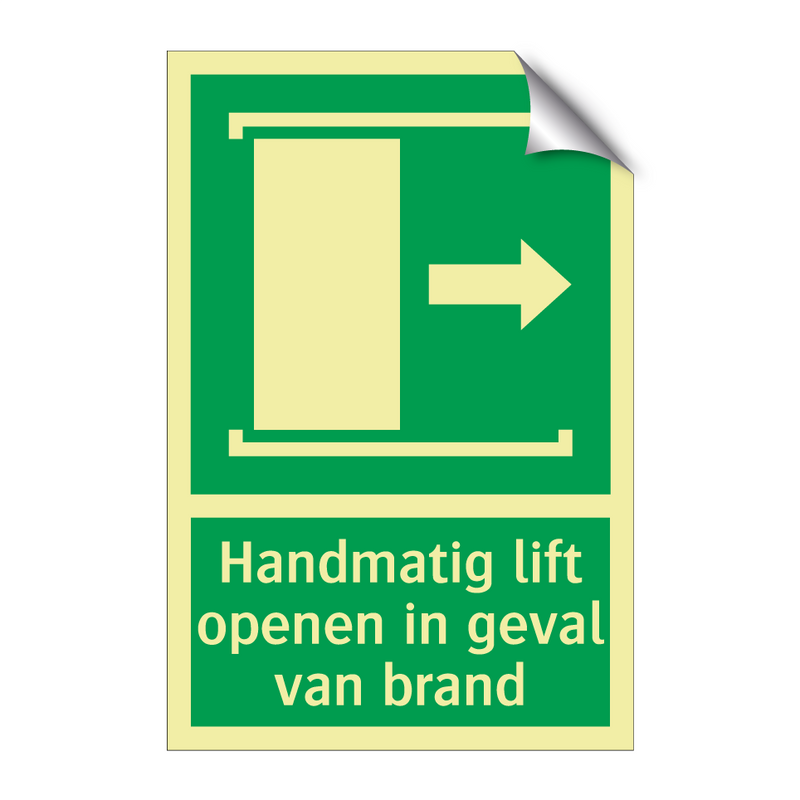 Handmatig lift openen in geval van brand & Handmatig lift openen in geval van brand