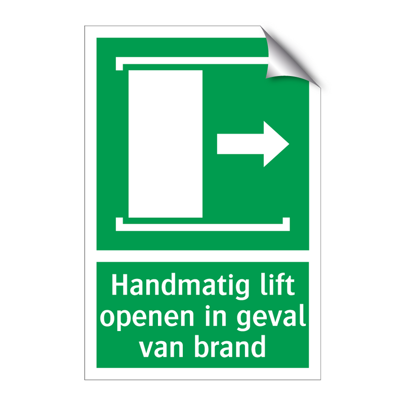 Handmatig lift openen in geval van brand & Handmatig lift openen in geval van brand