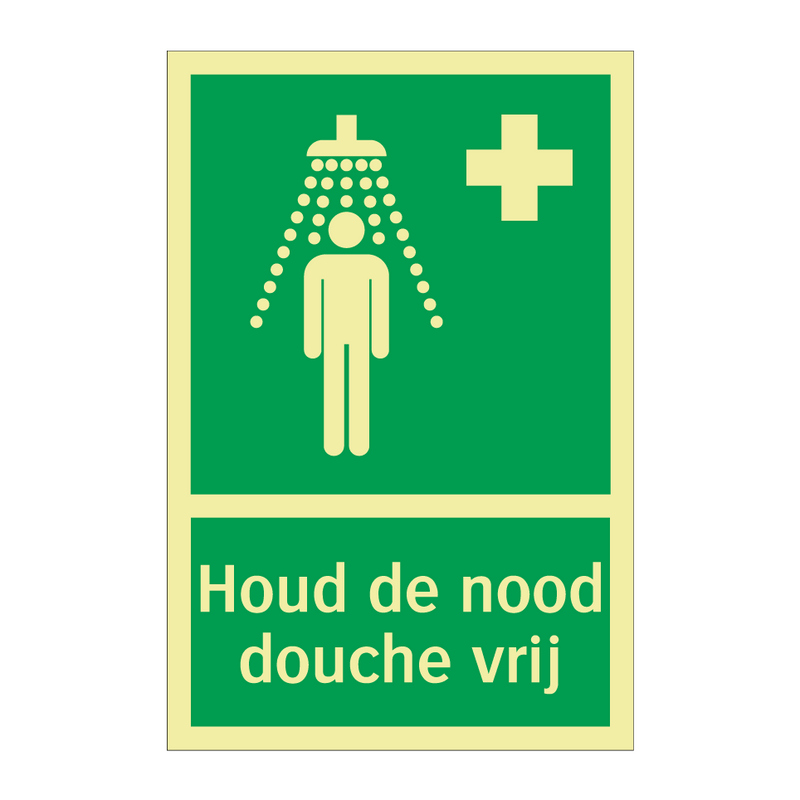 Houd de nood douche vrij & Houd de nood douche vrij & Houd de nood douche vrij