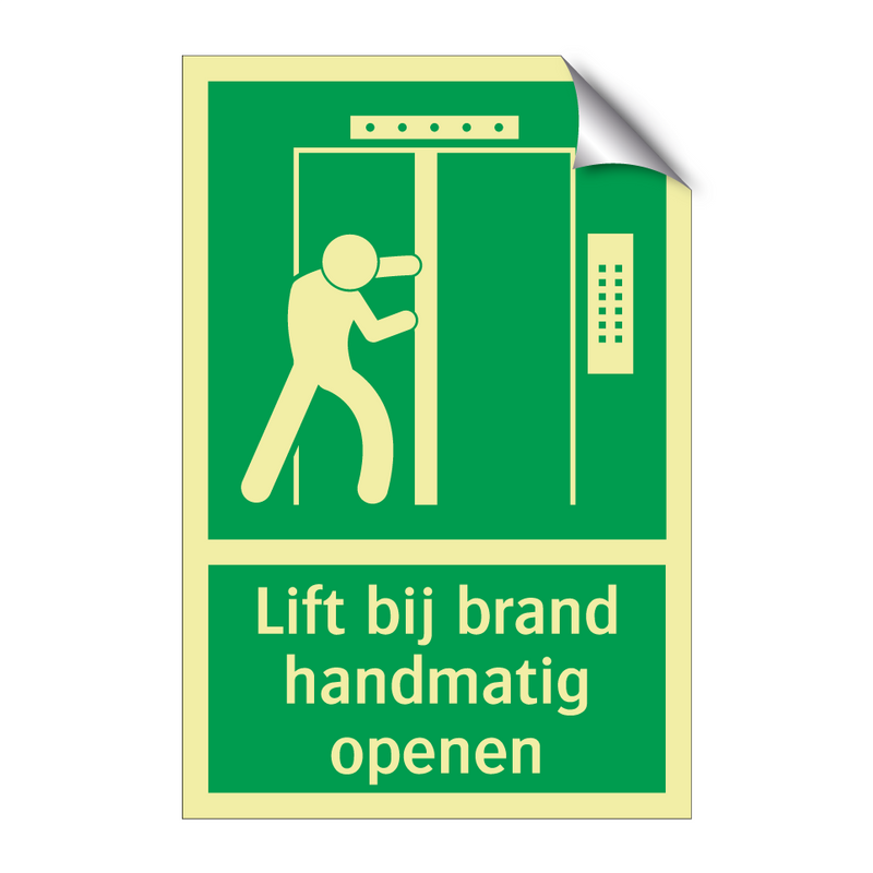 Lift bij brand handmatig openen & Lift bij brand handmatig openen & Lift bij brand handmatig openen