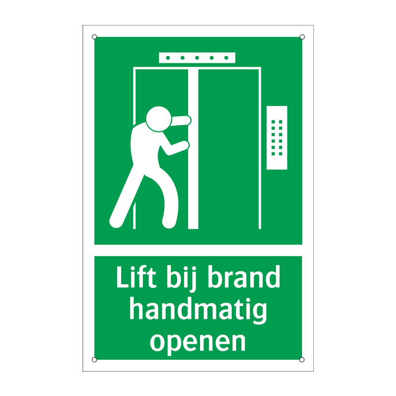 Lift bij brand handmatig openen & Lift bij brand handmatig openen & Lift bij brand handmatig openen