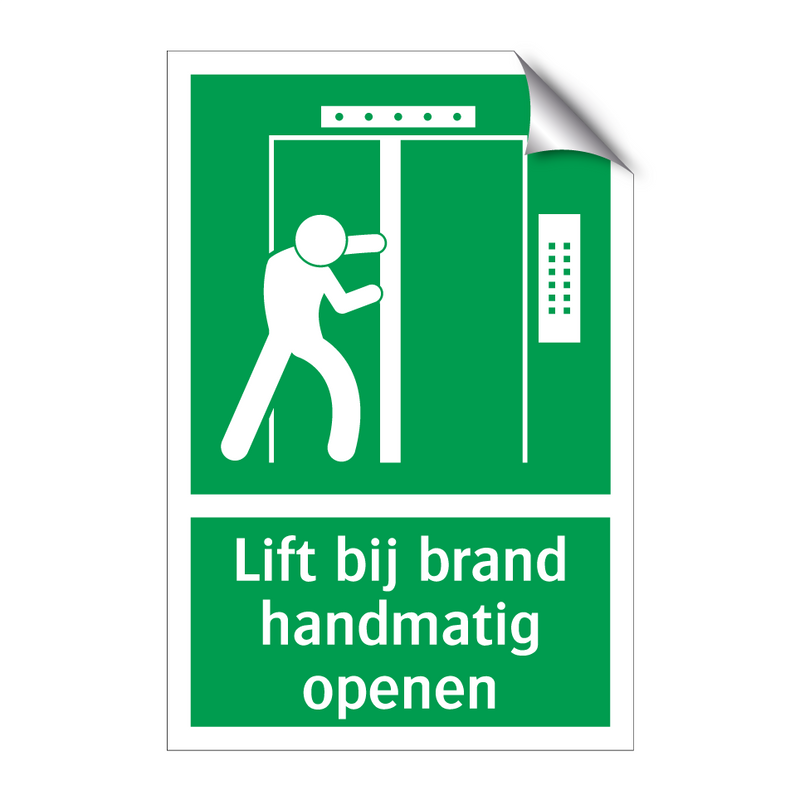 Lift bij brand handmatig openen & Lift bij brand handmatig openen & Lift bij brand handmatig openen