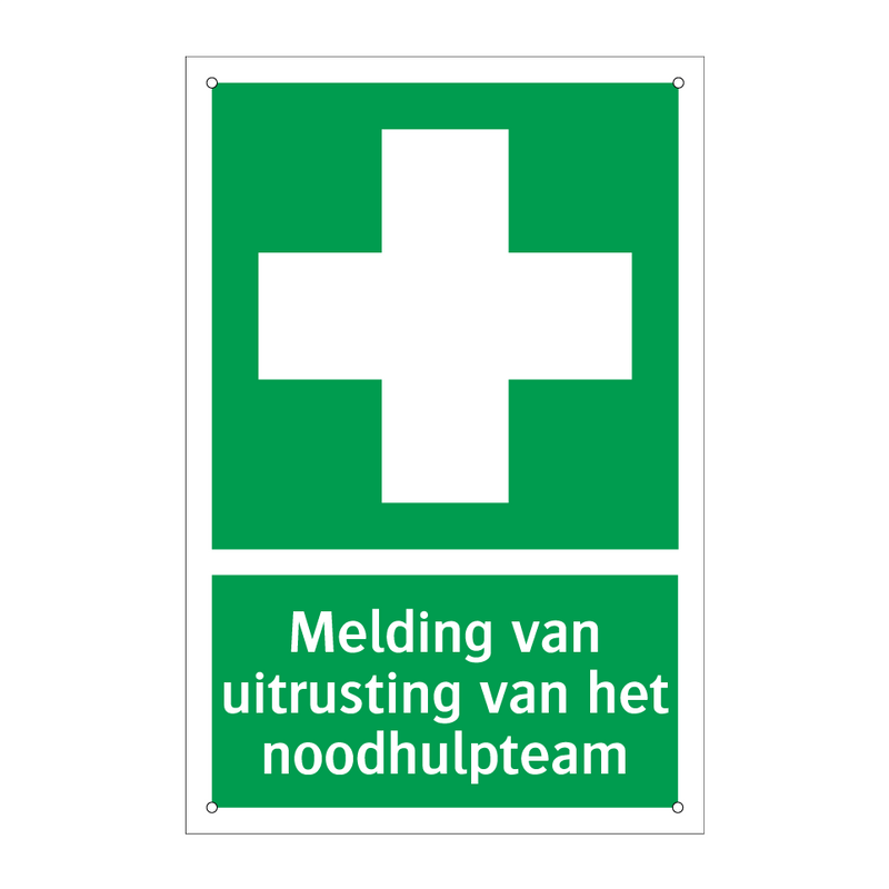 Melding van uitrusting van het noodhulpteam & Melding van uitrusting van het noodhulpteam