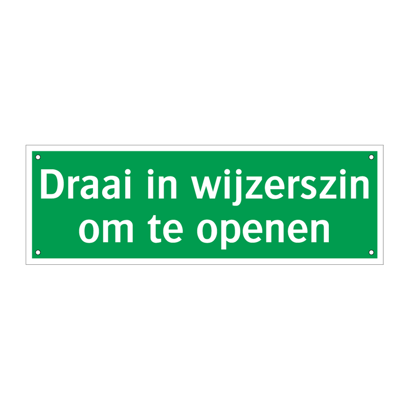 Draai in wijzerszin om te openen