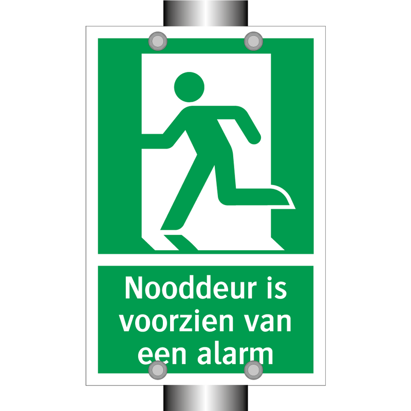 Nooddeur is voorzien van een alarm & Nooddeur is voorzien van een alarm