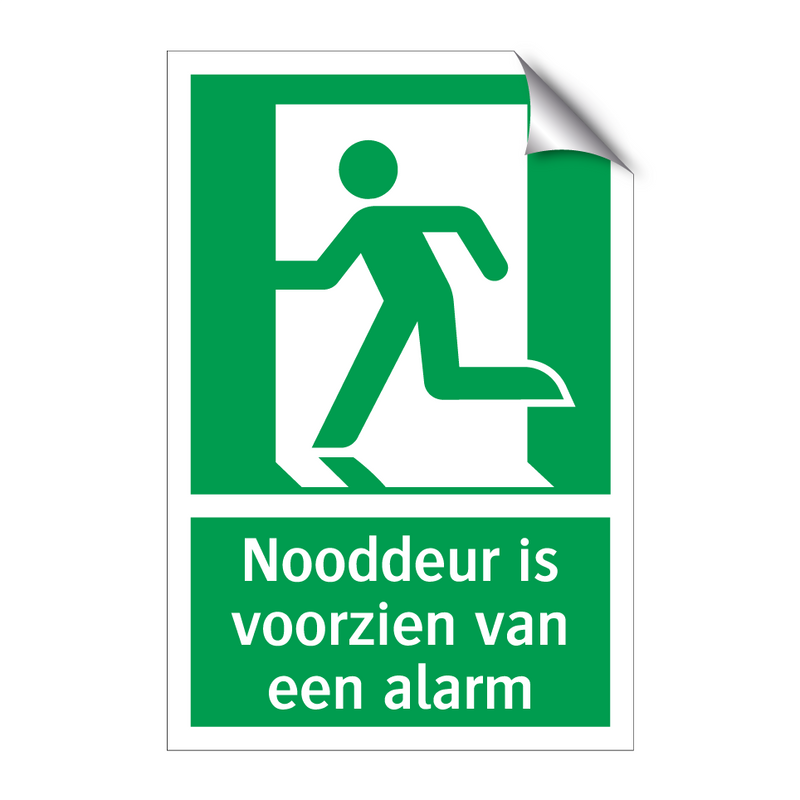 Nooddeur is voorzien van een alarm & Nooddeur is voorzien van een alarm