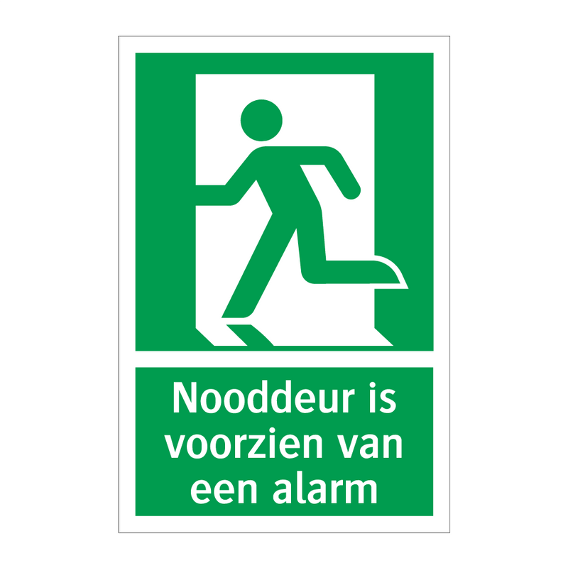 Nooddeur is voorzien van een alarm & Nooddeur is voorzien van een alarm