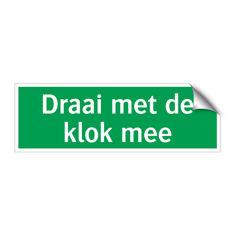 Draai met de klok mee & Draai met de klok mee & Draai met de klok mee & Draai met de klok mee