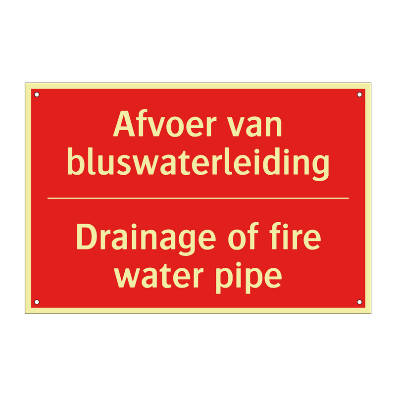 Afvoer van bluswaterleiding - Drainage of fire water pipe