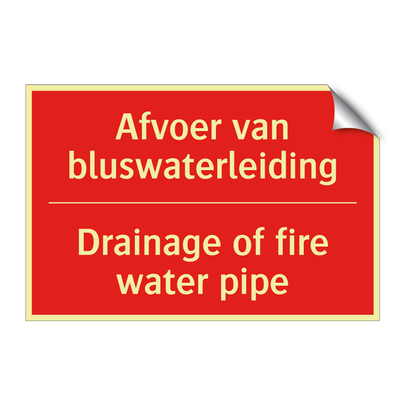 Afvoer van bluswaterleiding - Drainage of fire water pipe