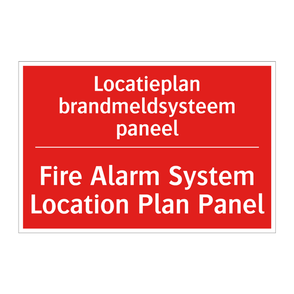 Locatieplan brandmeldsysteem paneel - Fire Alarm System Location Plan Panel