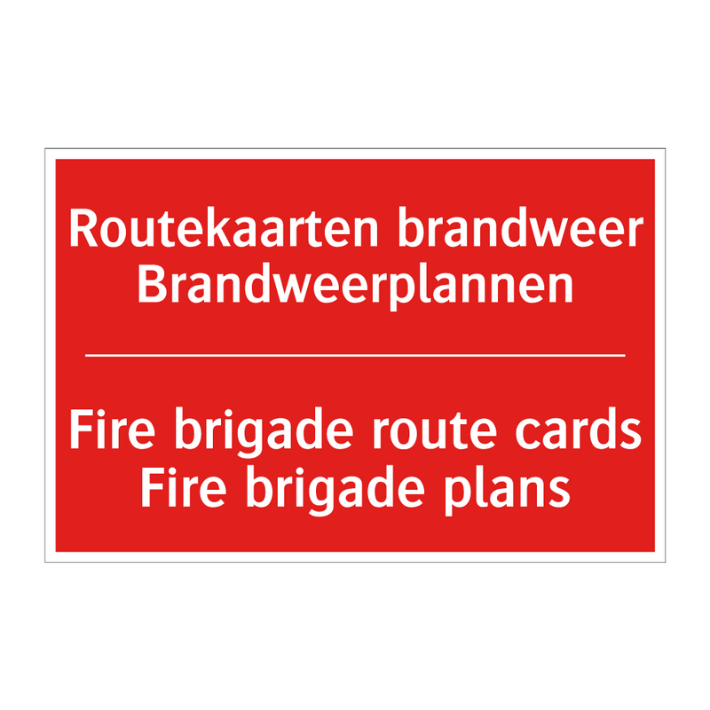 Routekaarten brandweer Brandweerplannen - Fire brigade route cards Fire brigade plans