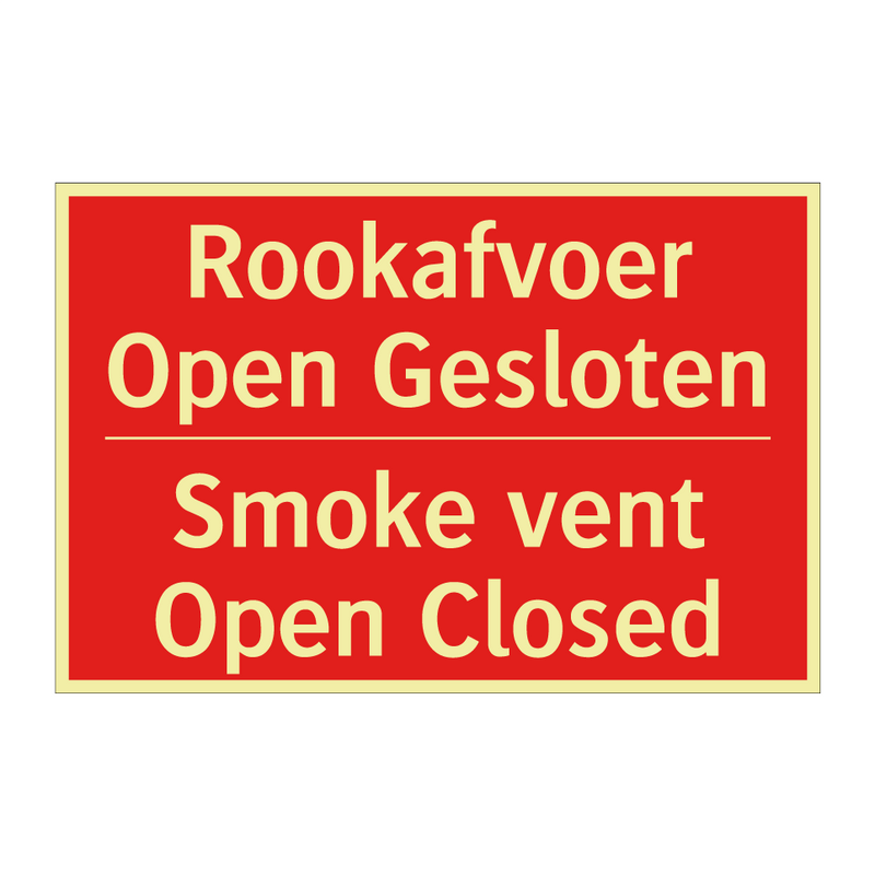 Rookafvoer Open Gesloten - Smoke vent Open Closed