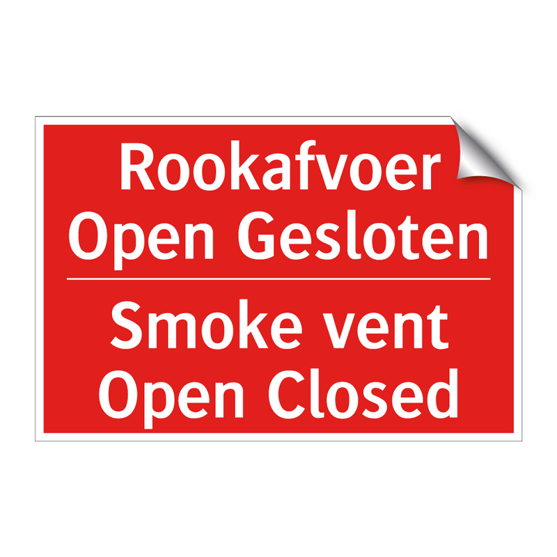 Rookafvoer Open Gesloten - Smoke vent Open Closed