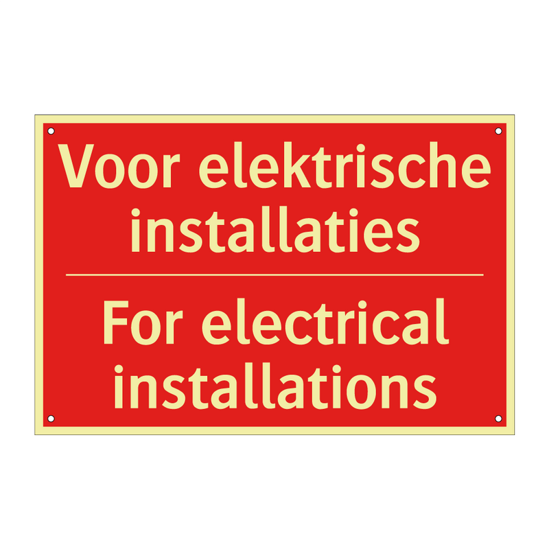 Voor elektrische installaties - For electrical installations