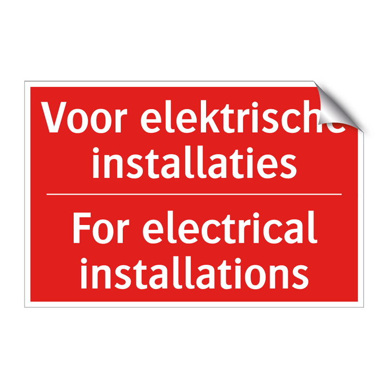 Voor elektrische installaties - For electrical installations