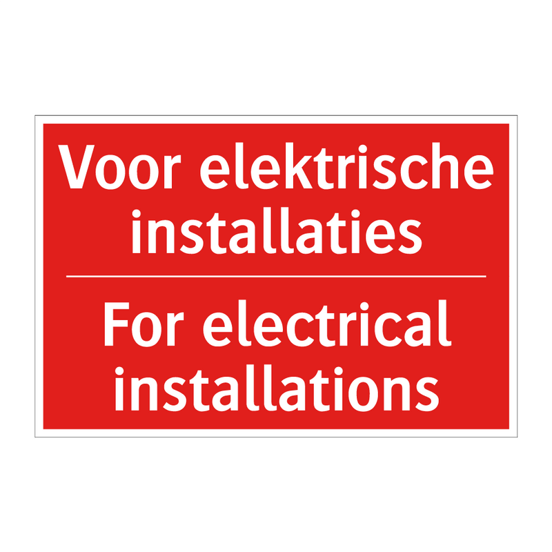 Voor elektrische installaties - For electrical installations