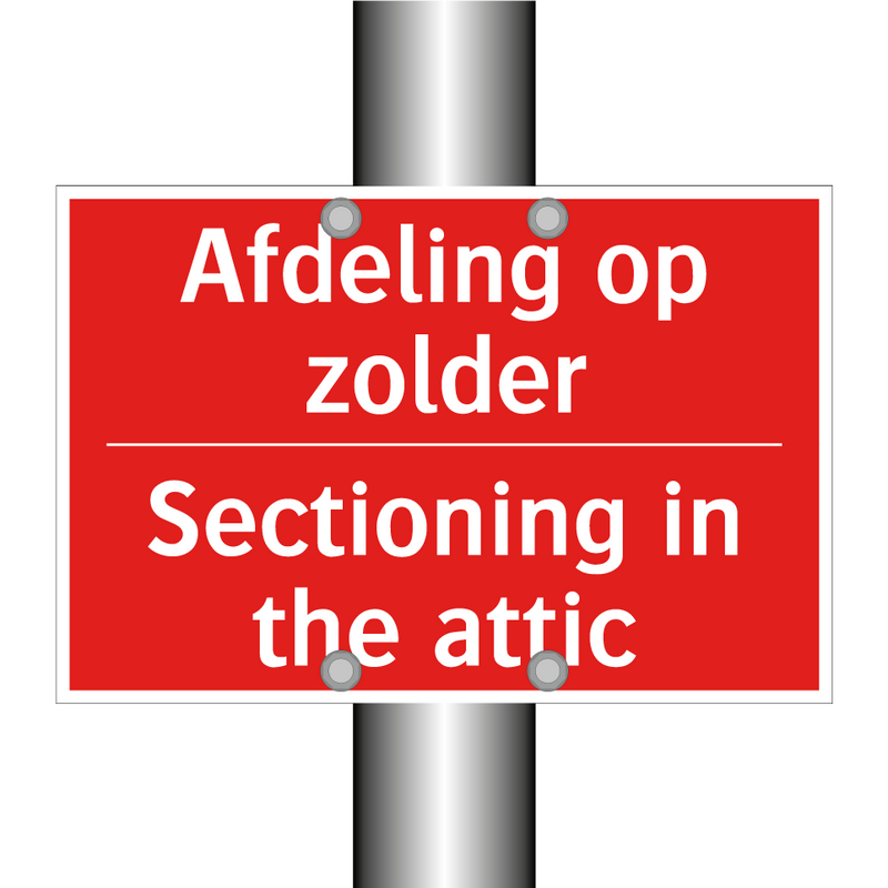 Afdeling op zolder - Sectioning in the attic