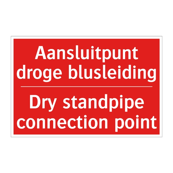 Aansluitpunt droge blusleiding - Dry standpipe connection point