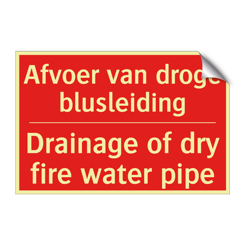 Afvoer van droge blusleiding - Drainage of dry fire water pipe