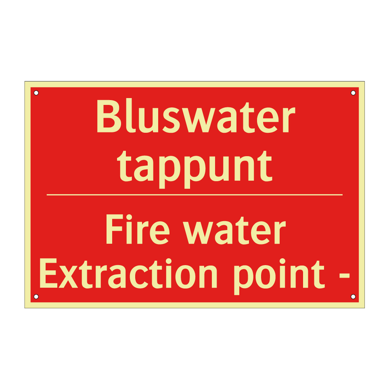 Bluswater tappunt - Fire water - extraction point -