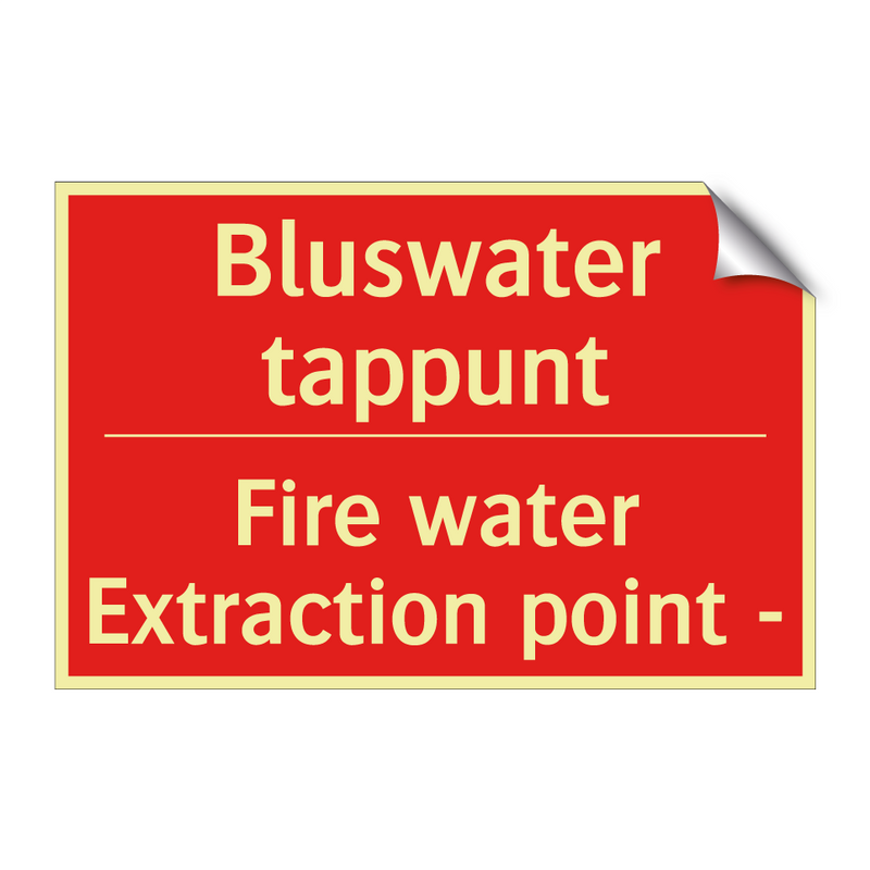 Bluswater tappunt - Fire water - extraction point -