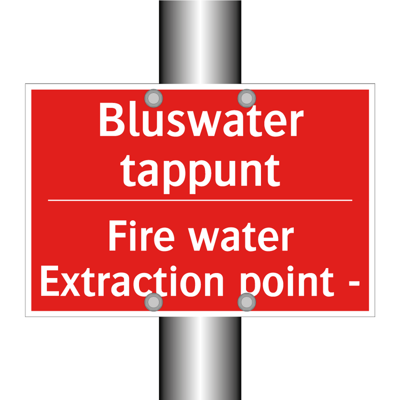 Bluswater tappunt - Fire water - extraction point -