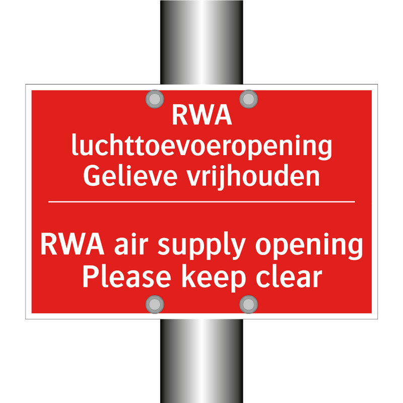 RWA luchttoevoeropening Gelieve vrijhouden - RWA air supply opening Please keep clear