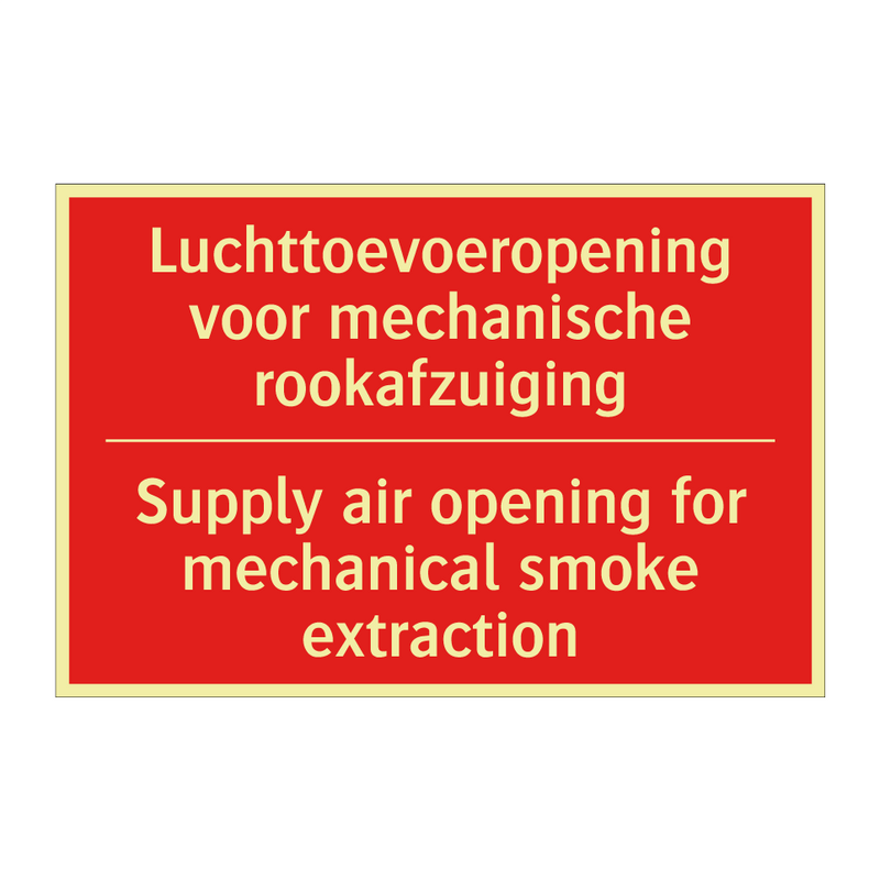 Luchttoevoeropening voor mechanische rookafzuiging /.../ - Supply air opening for mechanical smoke /.../