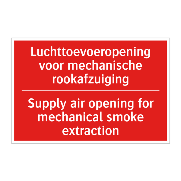 Luchttoevoeropening voor mechanische rookafzuiging /.../ - Supply air opening for mechanical smoke /.../