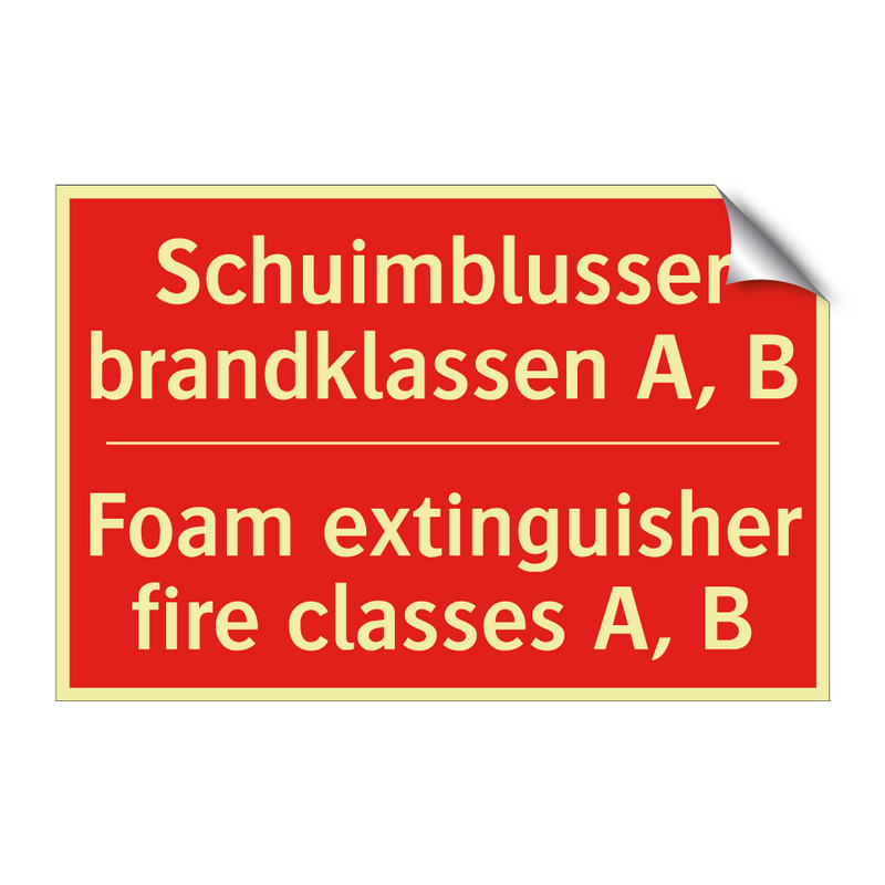 Schuimblusser brandklassen A, B - Foam extinguisher fire classes A, B